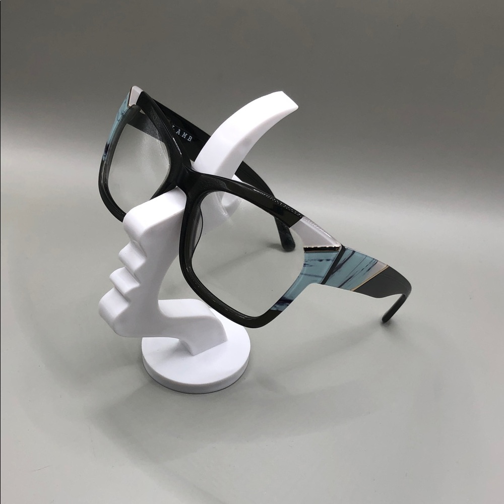 L.A.M.B. by Gwen Stefani LA061 Lamb Eyeglasses Square Cat Eye Frame Colorblock